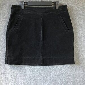 LOFT Ann Taylor 2 Pocket Corduroy Zip Back Mini Skirt Sz 8
